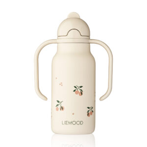 Liewood® termo steklenička s slamico Kimmie 250 ml – Peach/Sea Shell