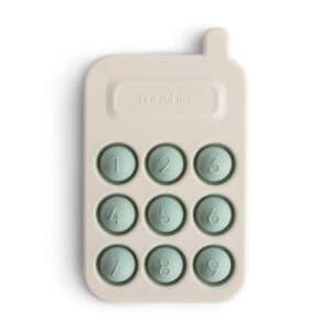 Mushie® silikonska aktivnostna igrača Telefon – Cambridge Blue