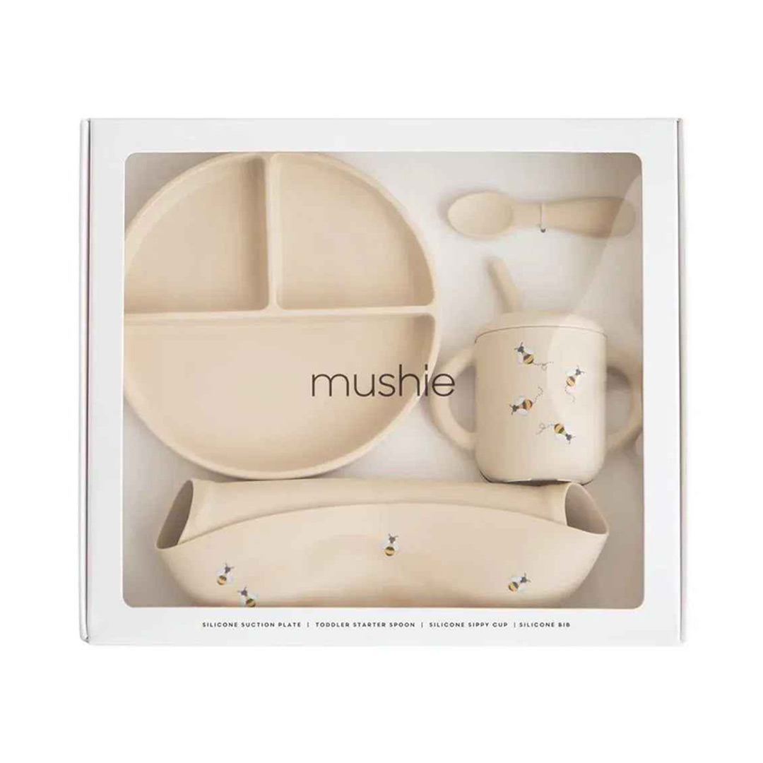Mushie® silikonski set za hranjenje – Bees